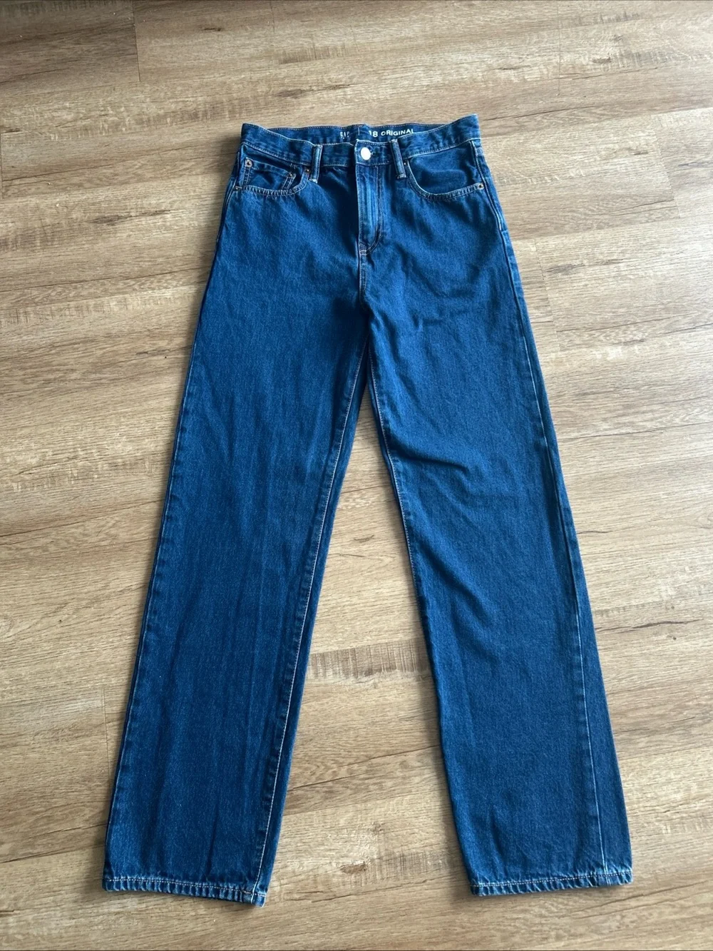 Gap Teen Boys Jeans Sz 18 Blue Original Straight Dark Wash Denim Pants